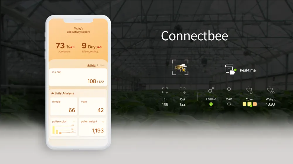 Connectbee: AI-powered bee activity and pollination tracker.